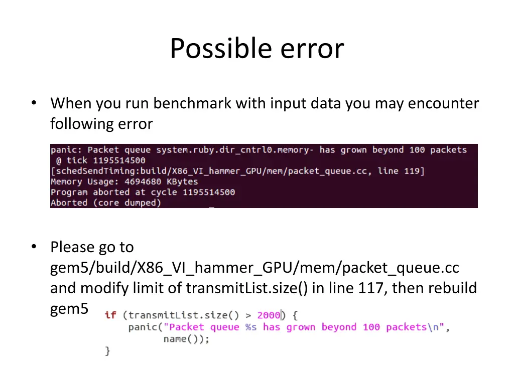 possible error
