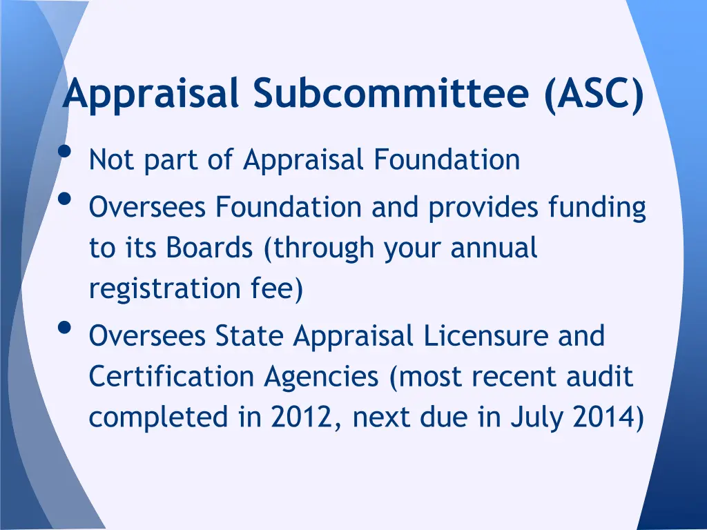 appraisal subcommittee asc 1