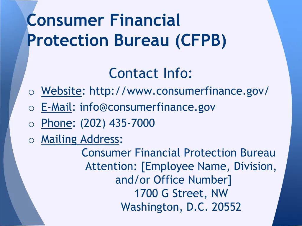 consumer financial protection bureau cfpb 2