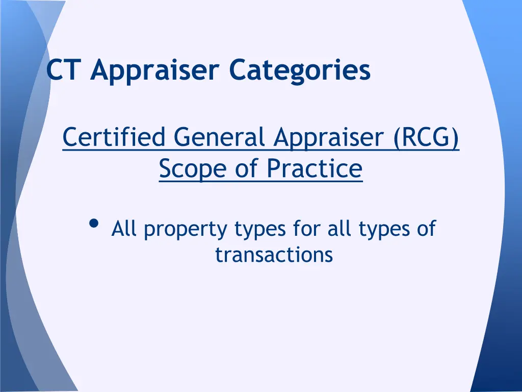 ct appraiser categories 5