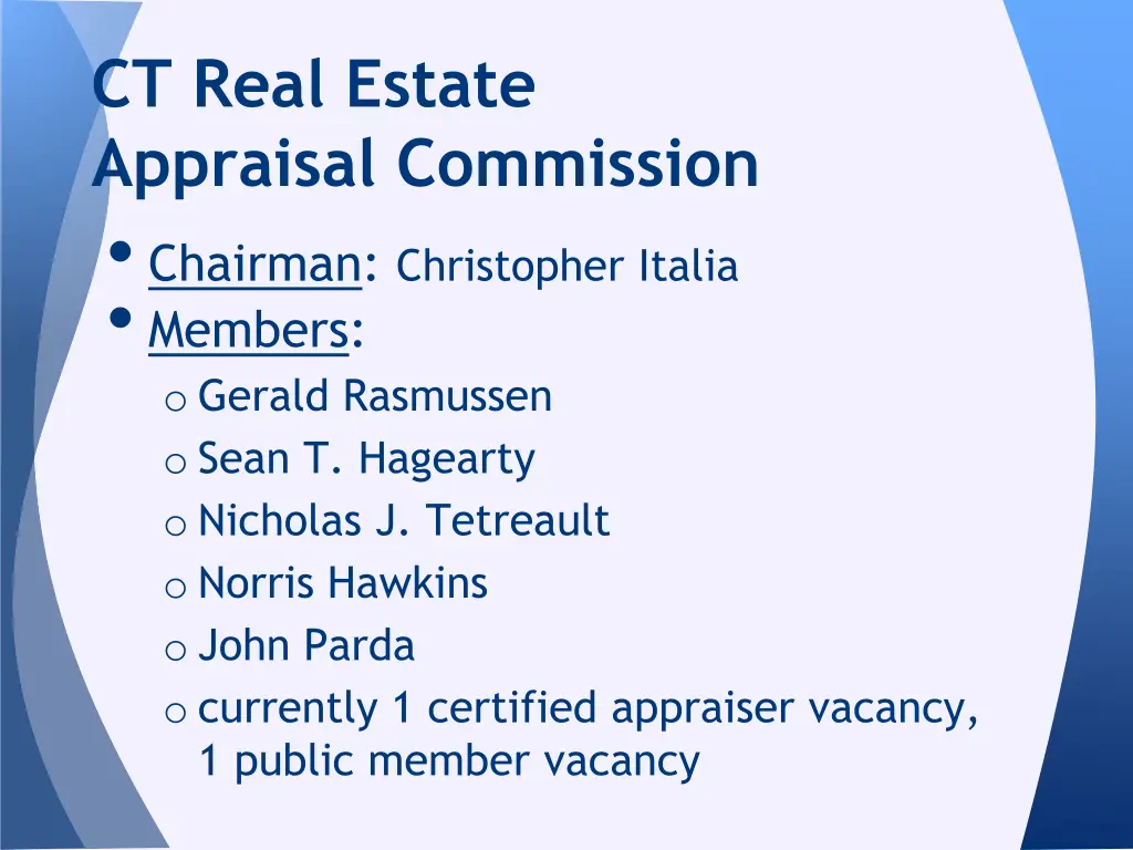 ct real estate appraisal commission 1