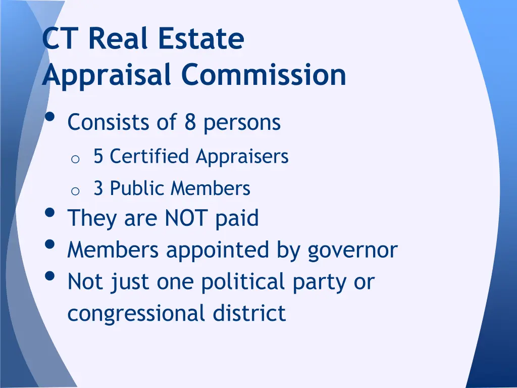 ct real estate appraisal commission