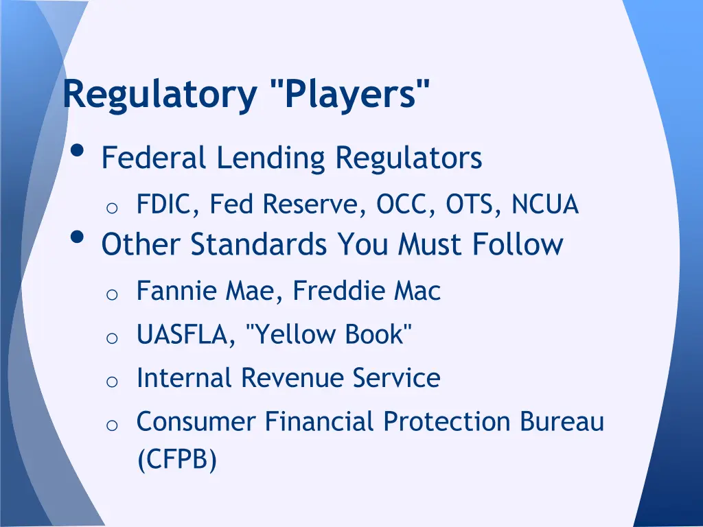 regulatory players 1