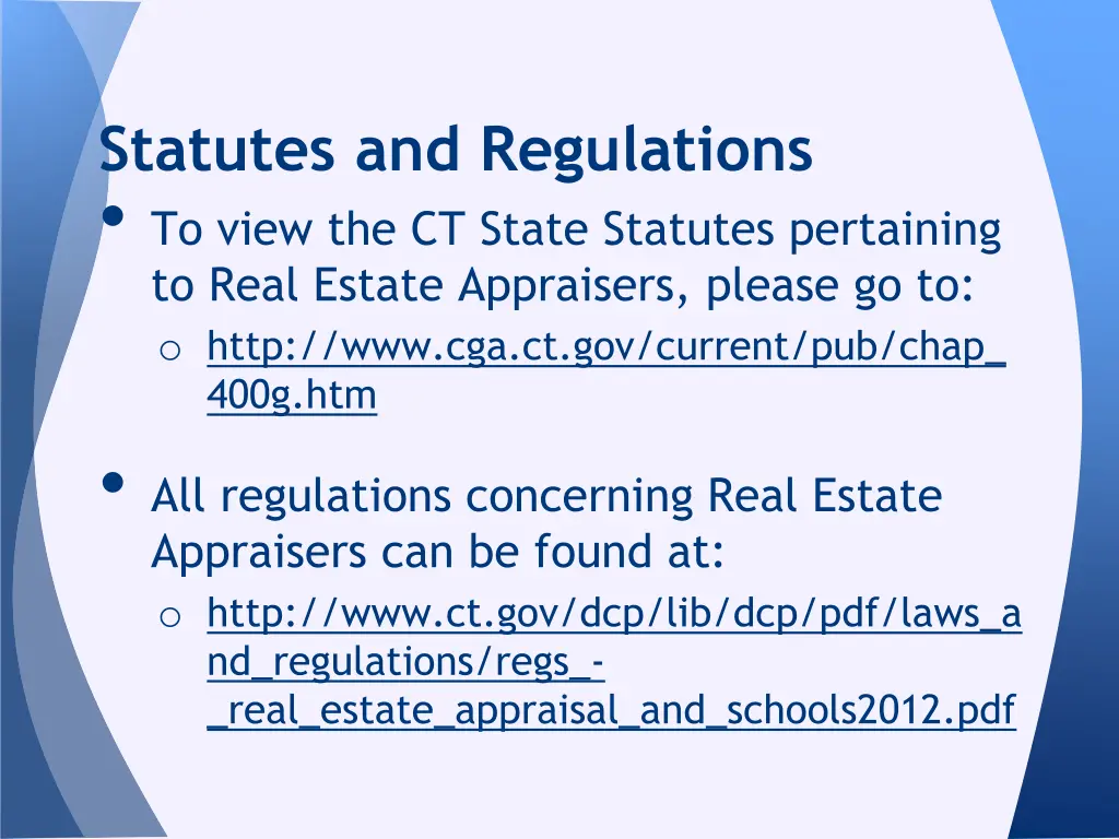 statutes and regulations