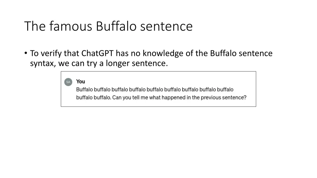 the famous buffalo sentence 7