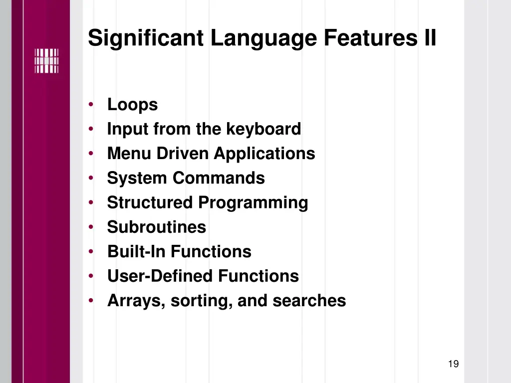 significant language features ii