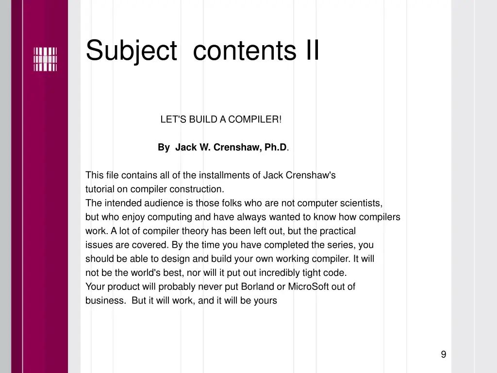 subject contents ii