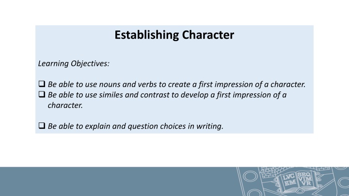 establishing character