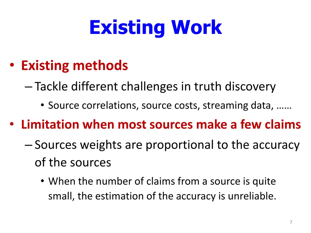 existing work