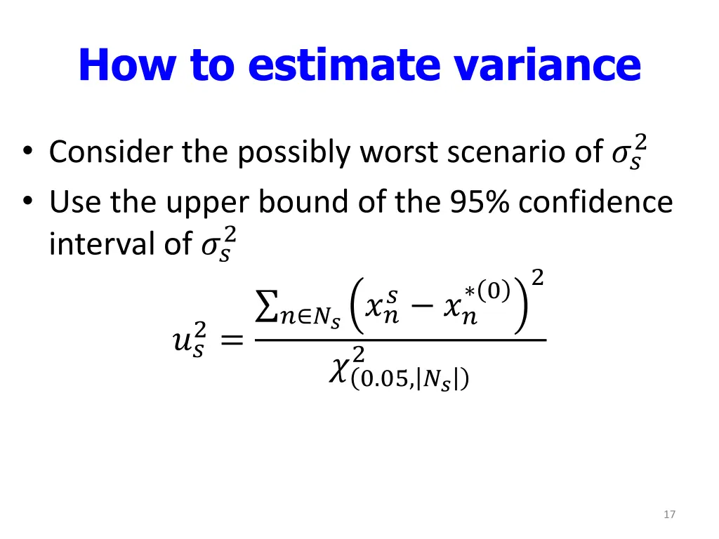 how to estimate variance 1