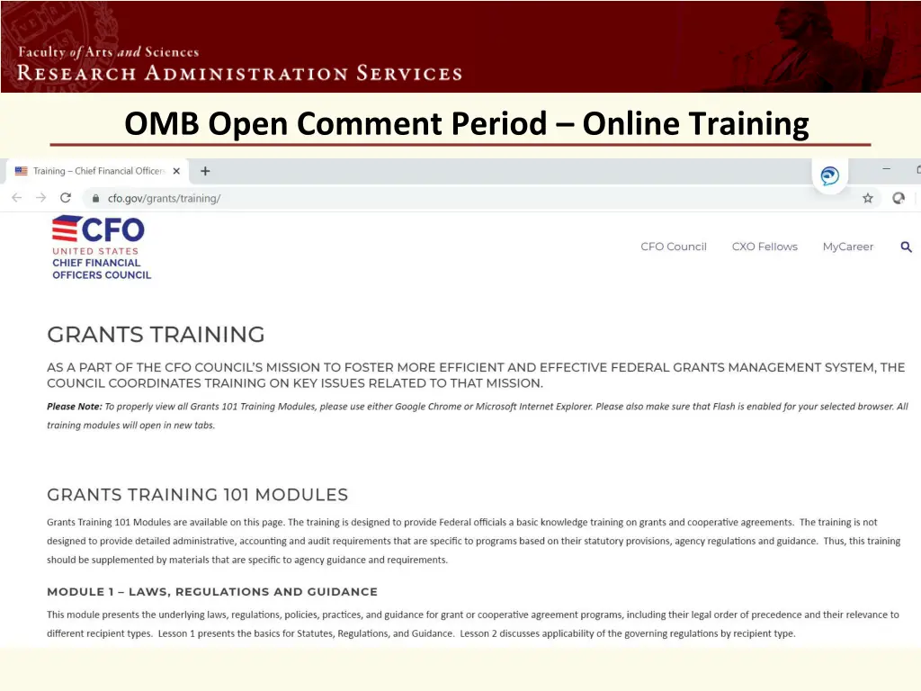 omb open comment period online training