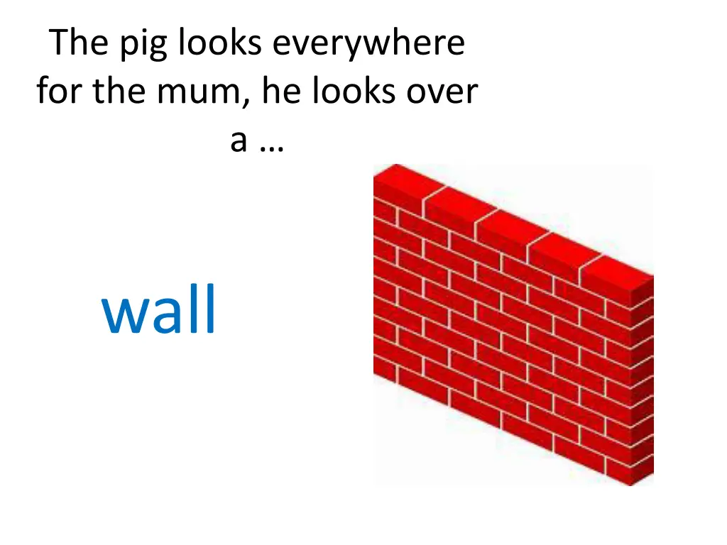 the pig looks everywhere for the mum he looks
