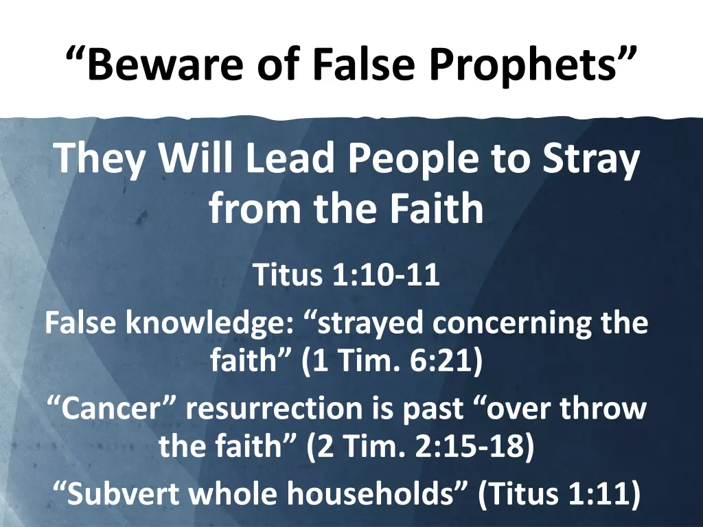 beware of false prophets 5