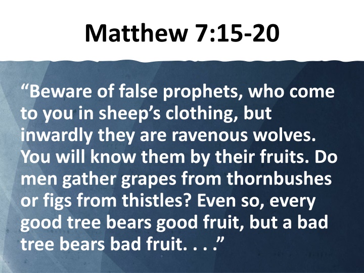 matthew 7 15 20