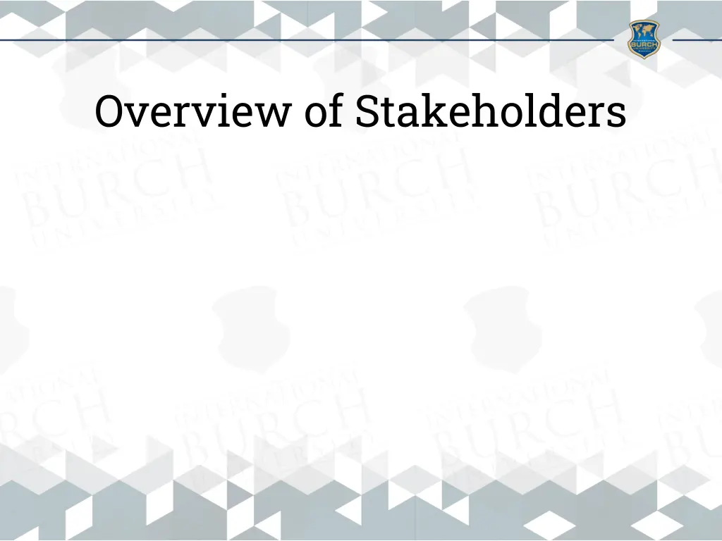 overview of stakeholders