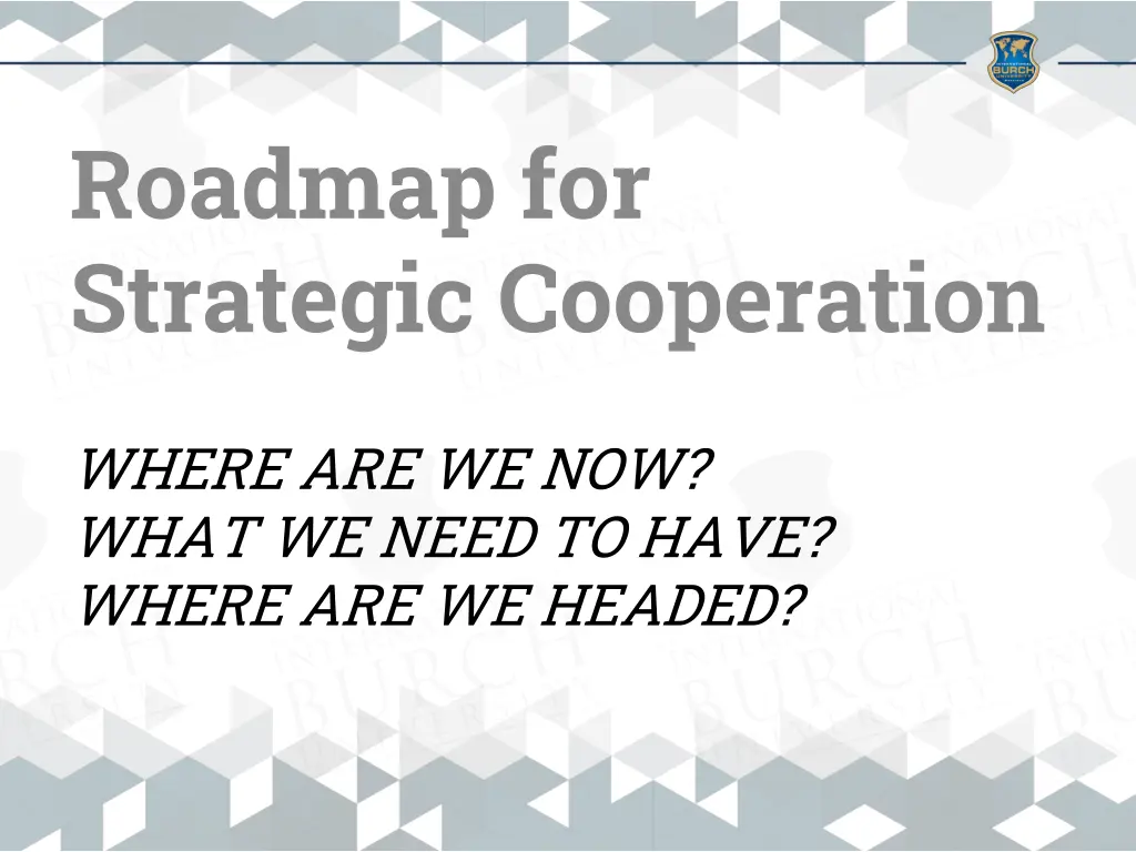 roadmap for strategic cooperation