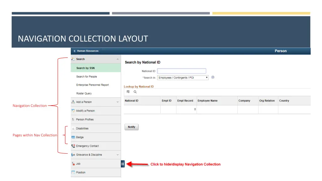 navigation collection layout