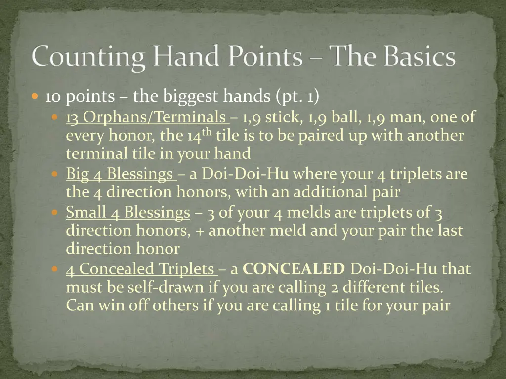 counting hand points the basics 5