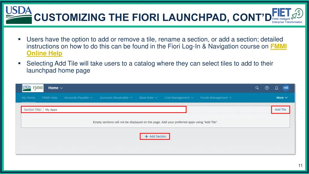 customizing the fiori launchpad cont d