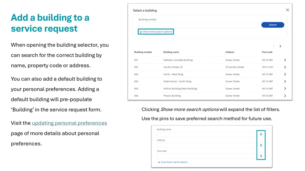 add a building to a service request