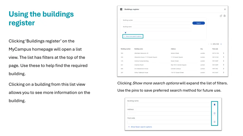 using the buildings register