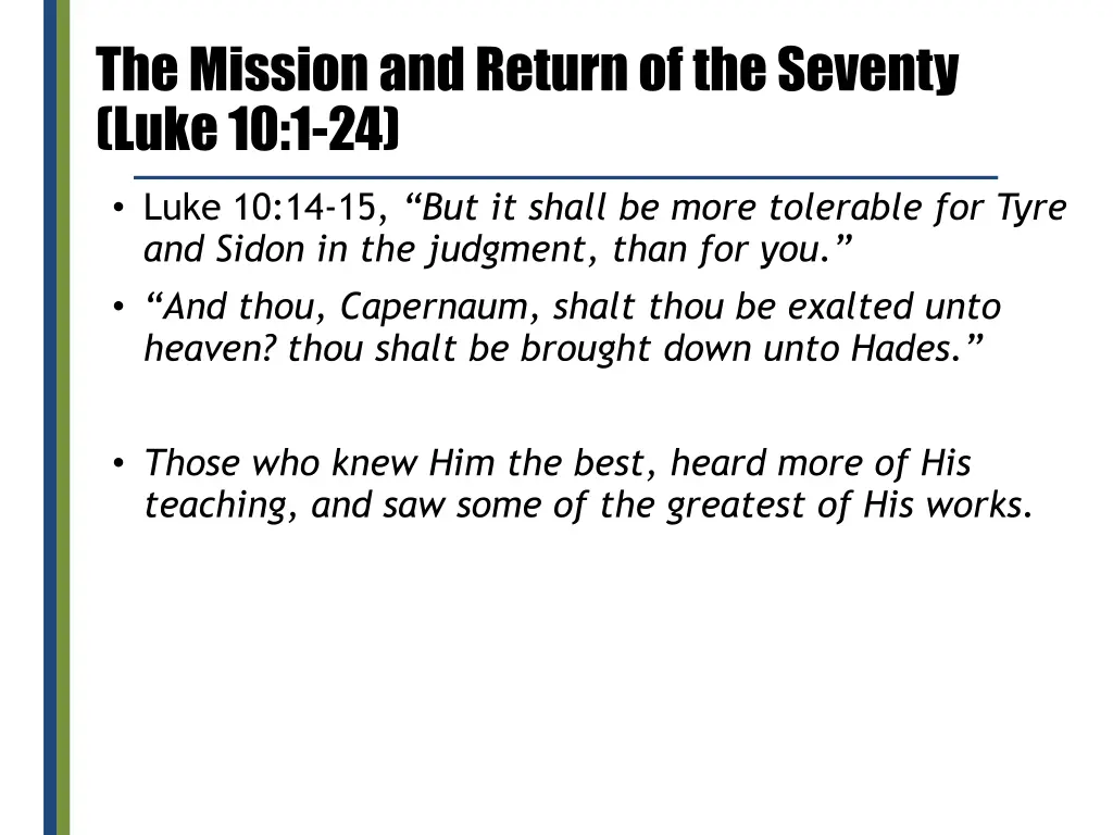 the mission and return of the seventy luke 10 1 24 11