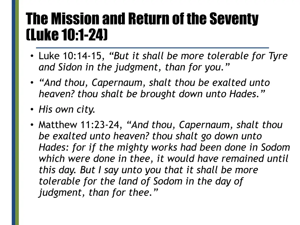 the mission and return of the seventy luke 10 1 24 12