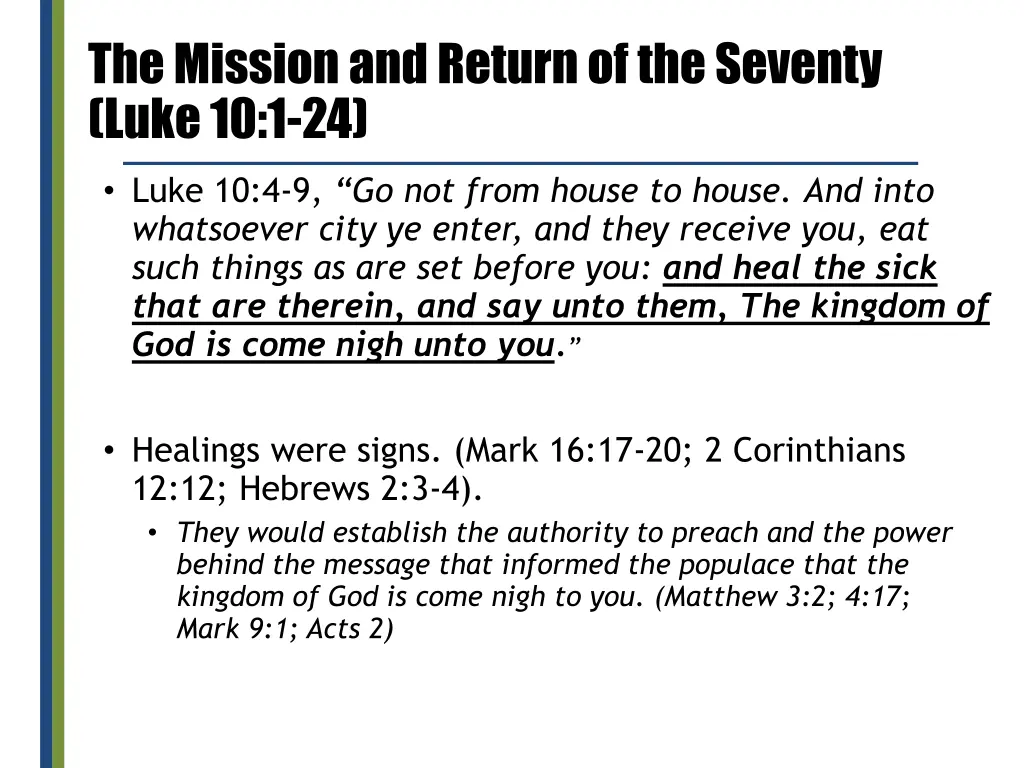 the mission and return of the seventy luke 10 1 24 5