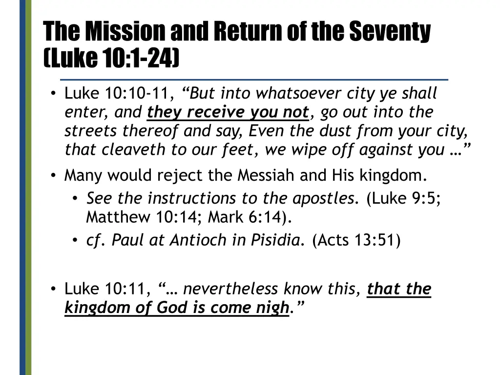 the mission and return of the seventy luke 10 1 24 6