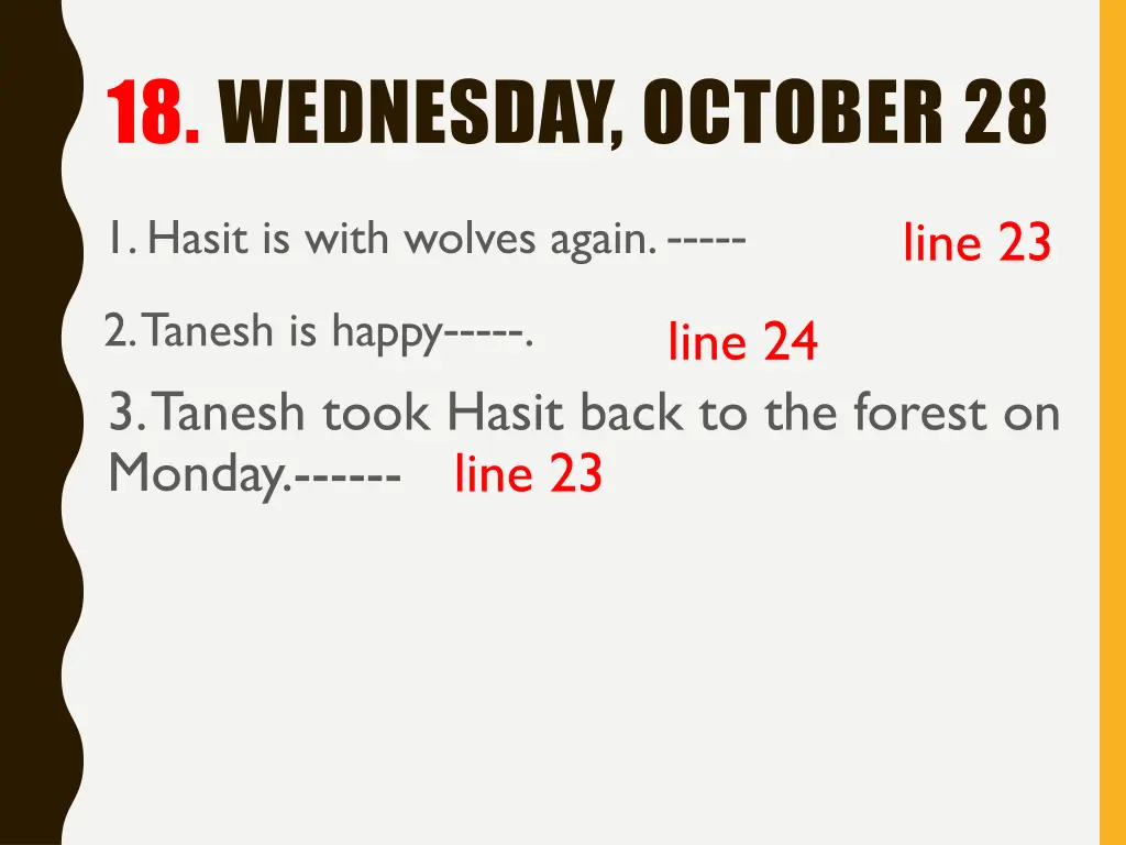 18 wednesday october 28
