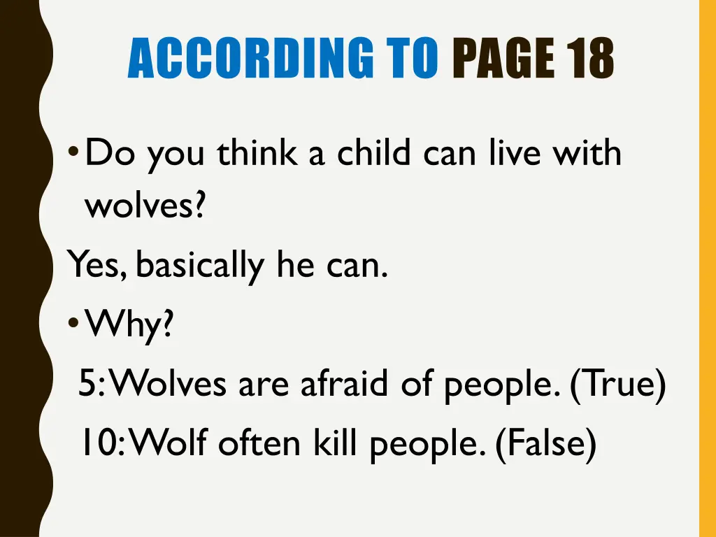 according to page 18