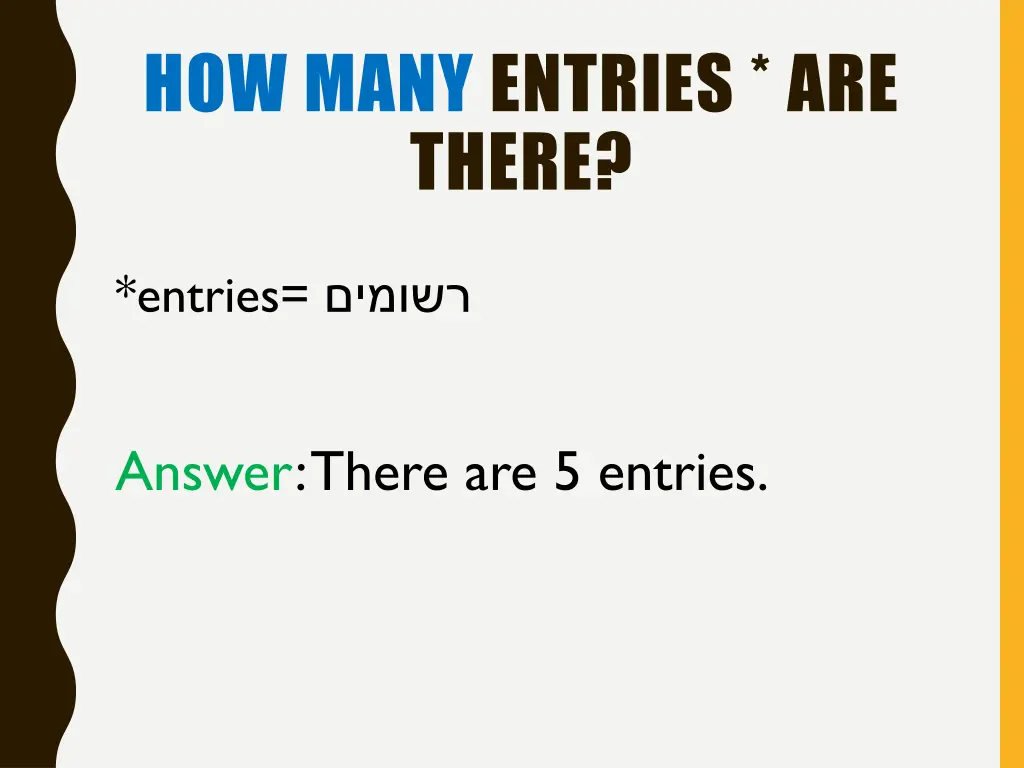 how many entries are there