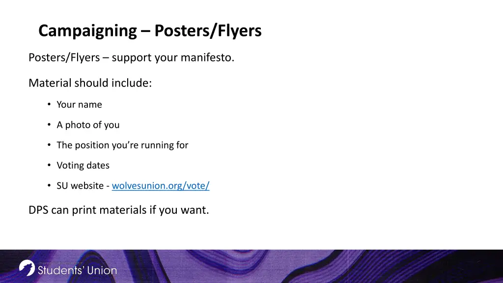 campaigning posters flyers