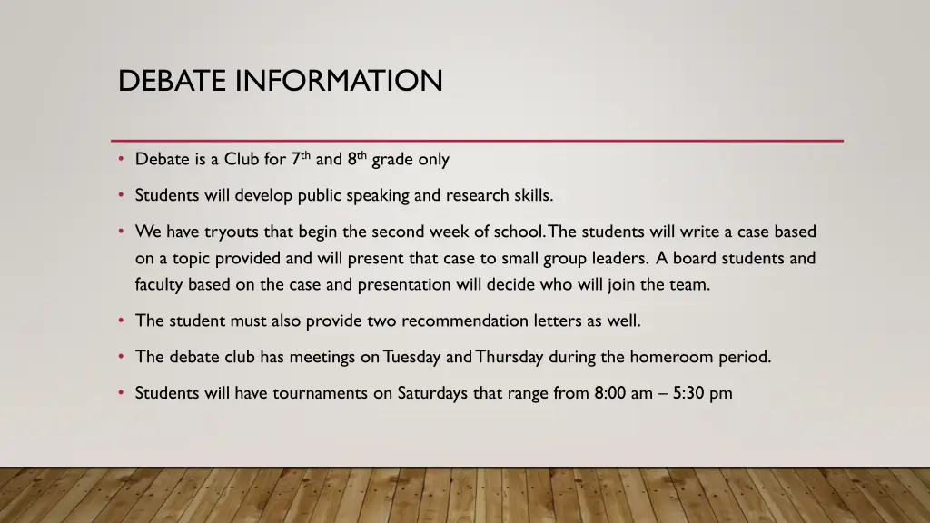 debate information