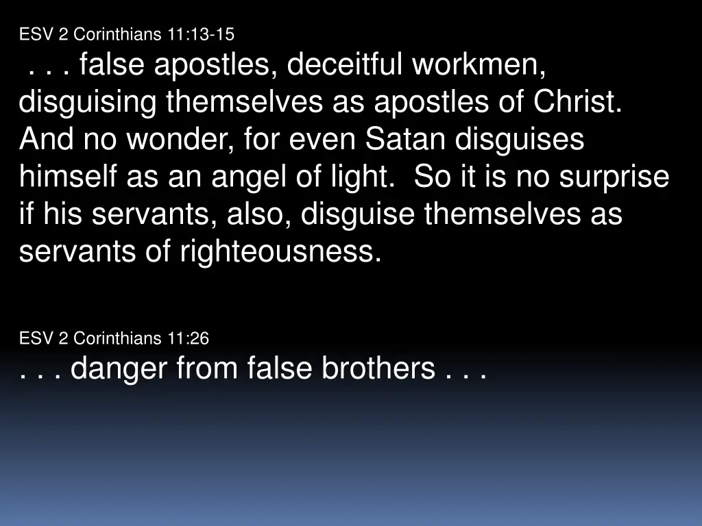 esv 2 corinthians 11 13 15 false apostles 1