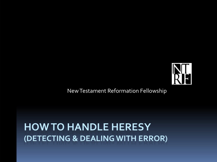 new testament reformation fellowship