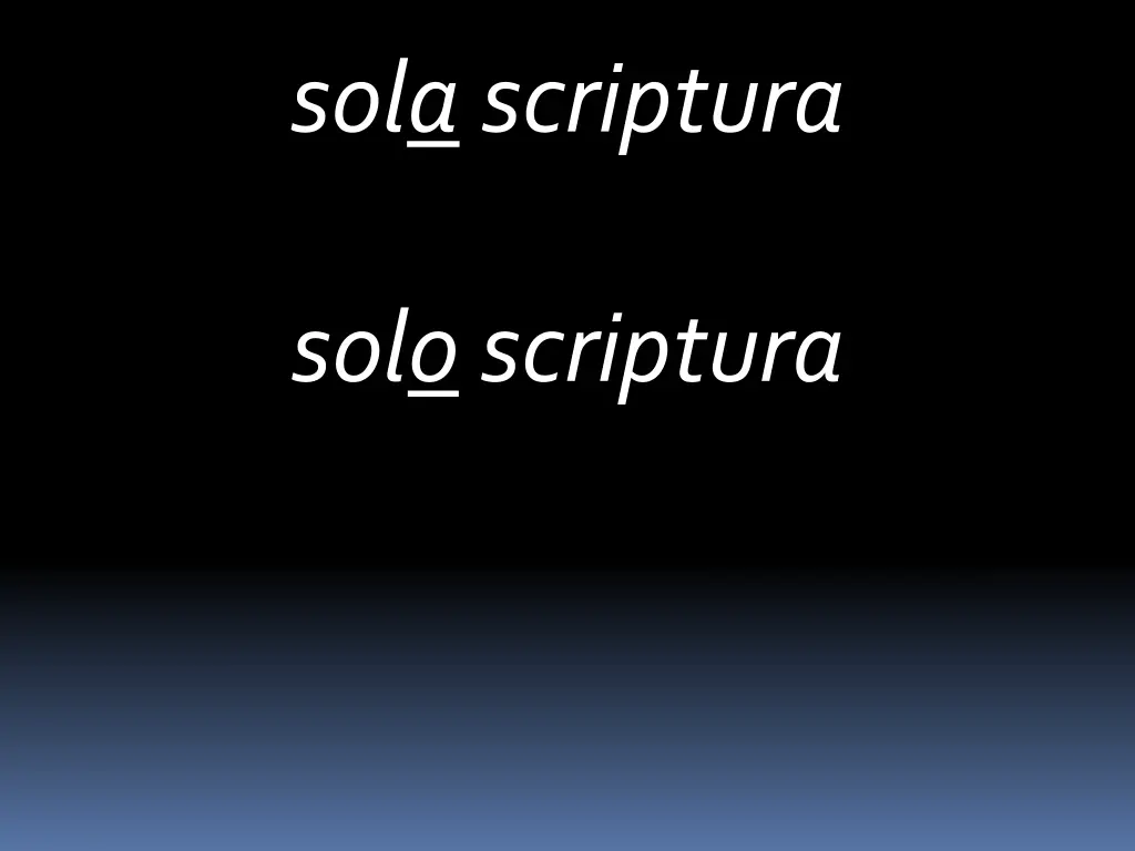 sola scriptura