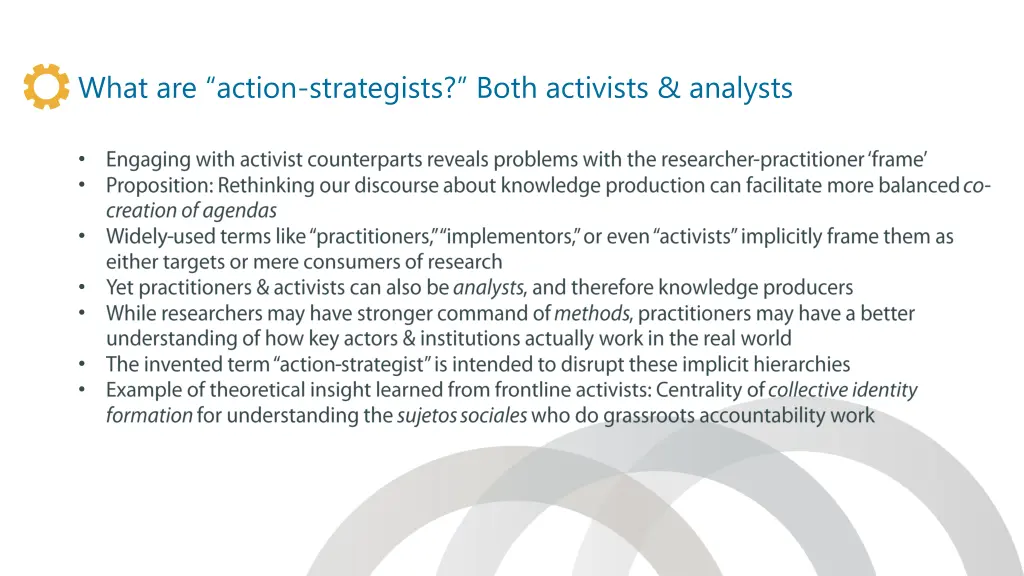 what are action strategists both activists