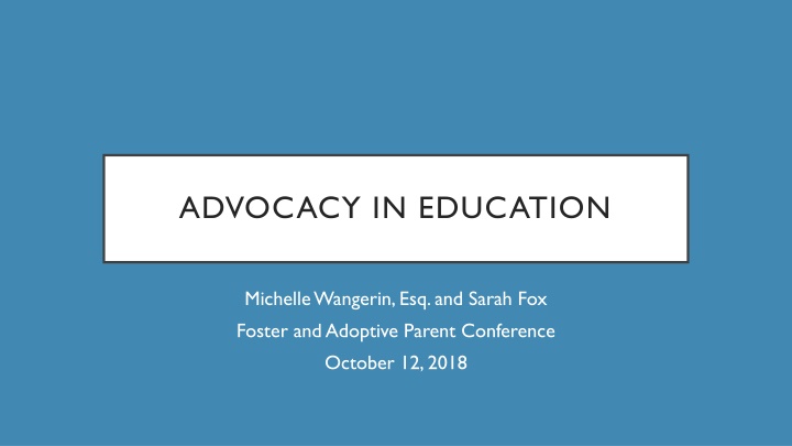 advocacy in education