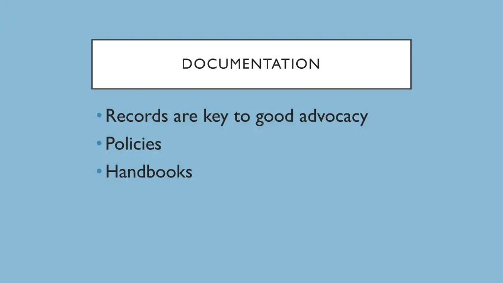 documentation