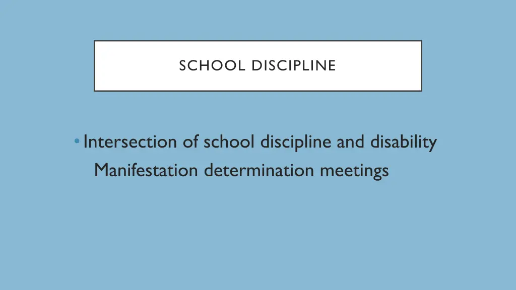 school discipline 1