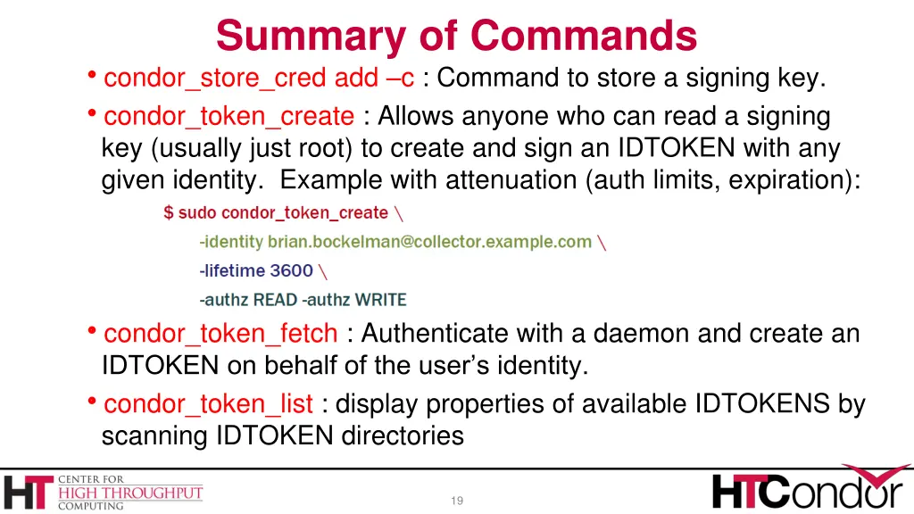 summary of commands