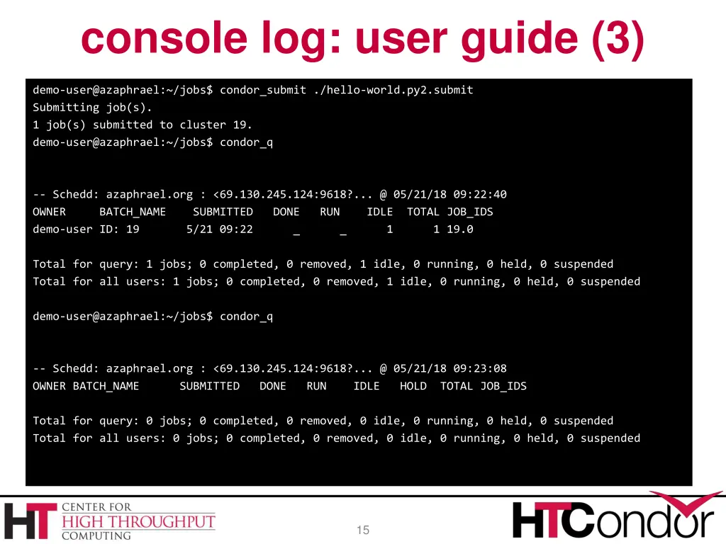 console log user guide 3