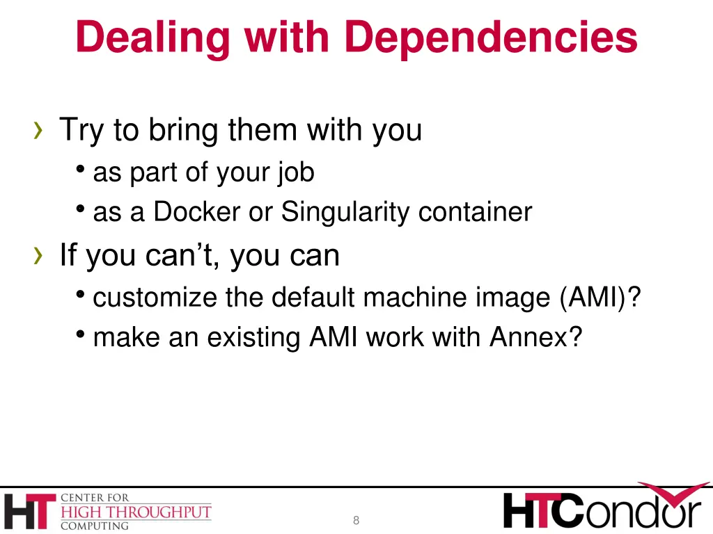 dealing with dependencies