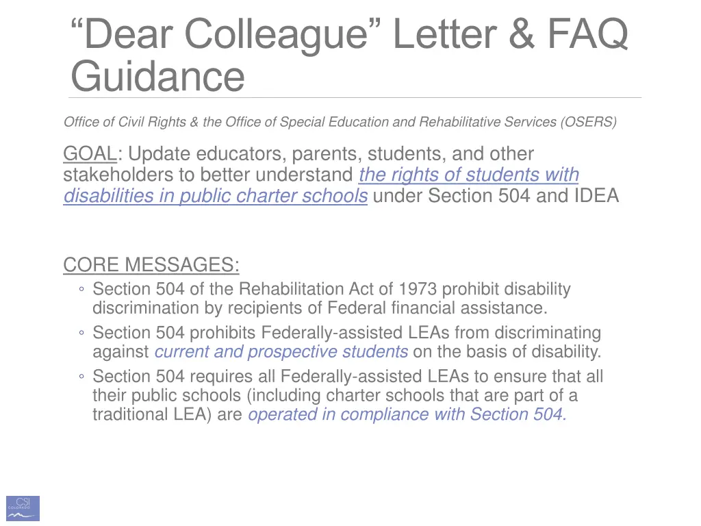 dear colleague letter faq guidance