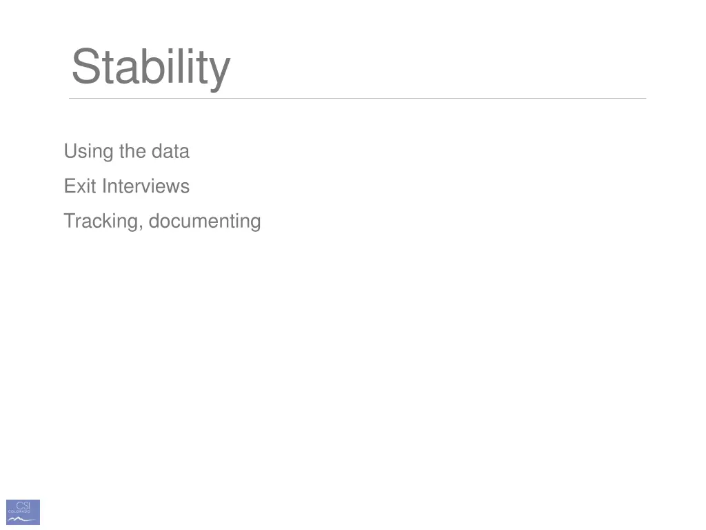 stability