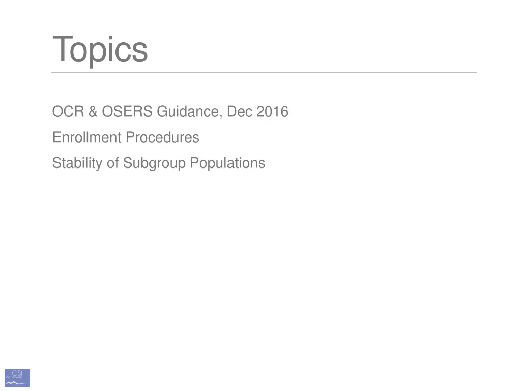 topics