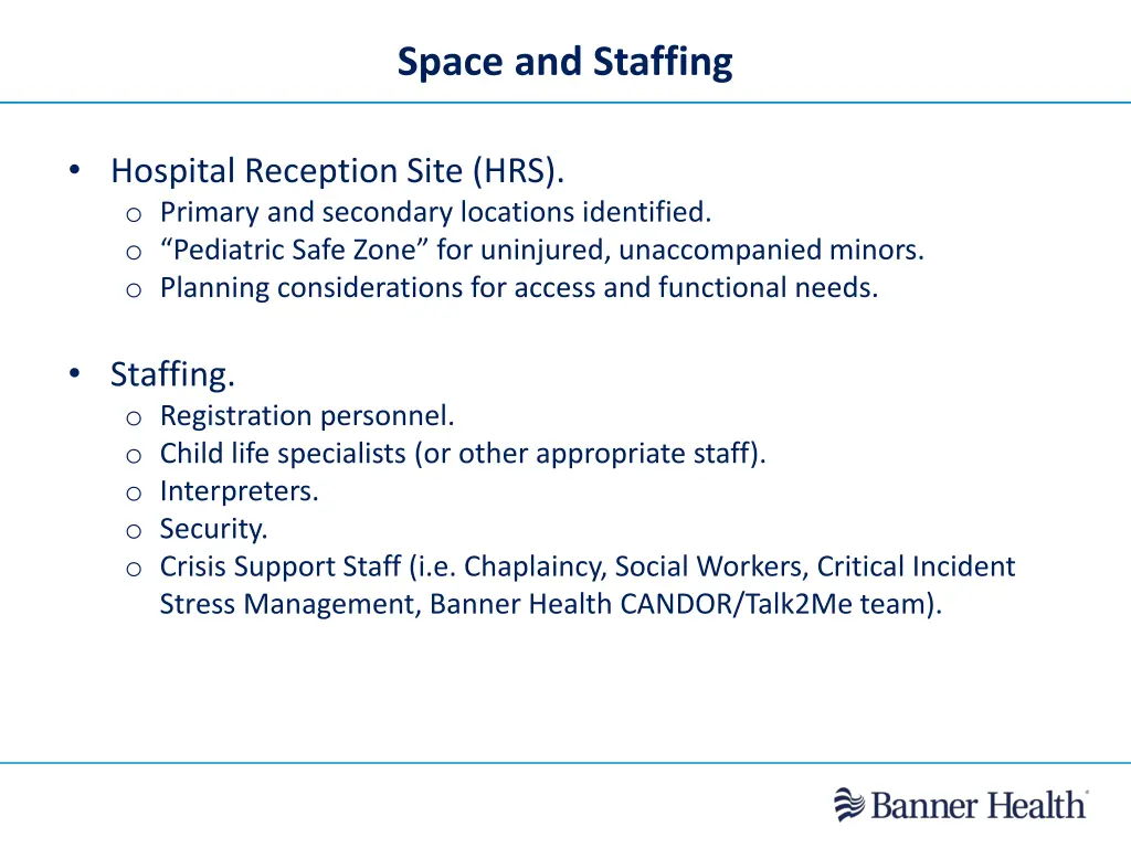 space and staffing