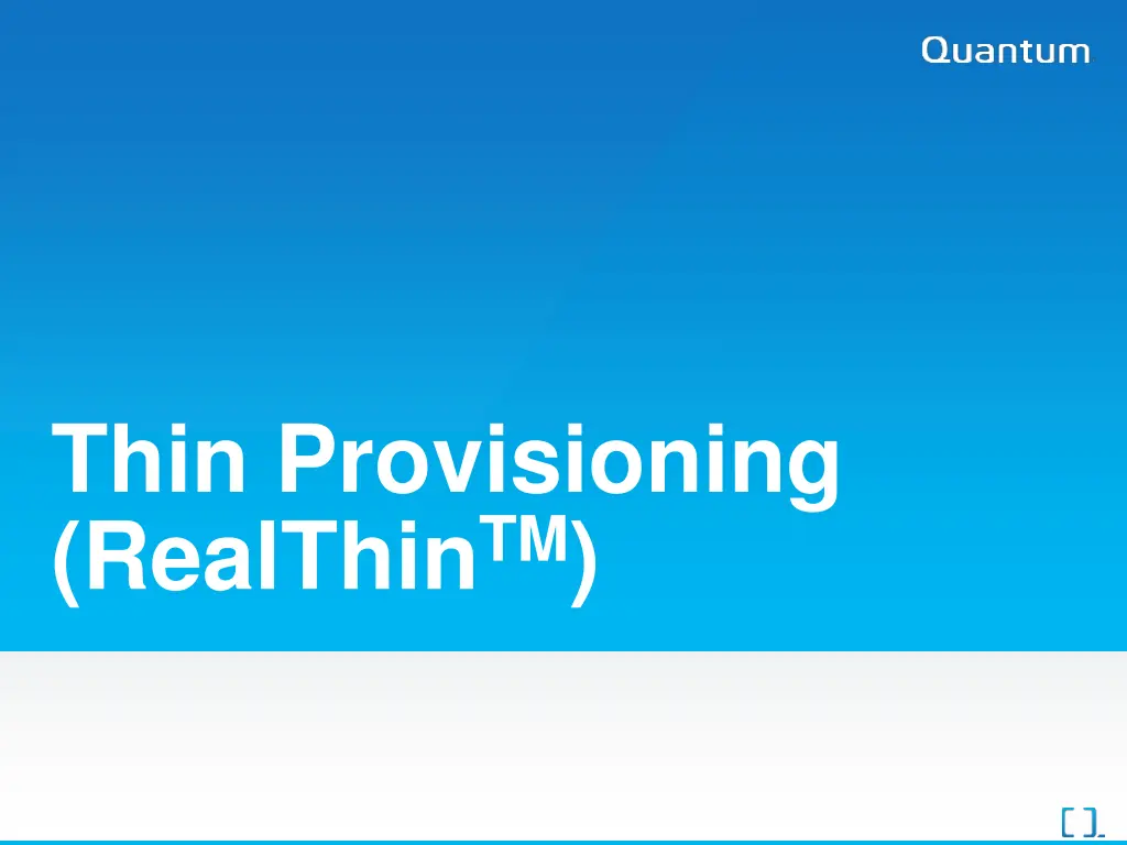 thin provisioning realthin tm