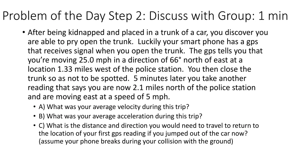 problem of the day step 2 discuss with group